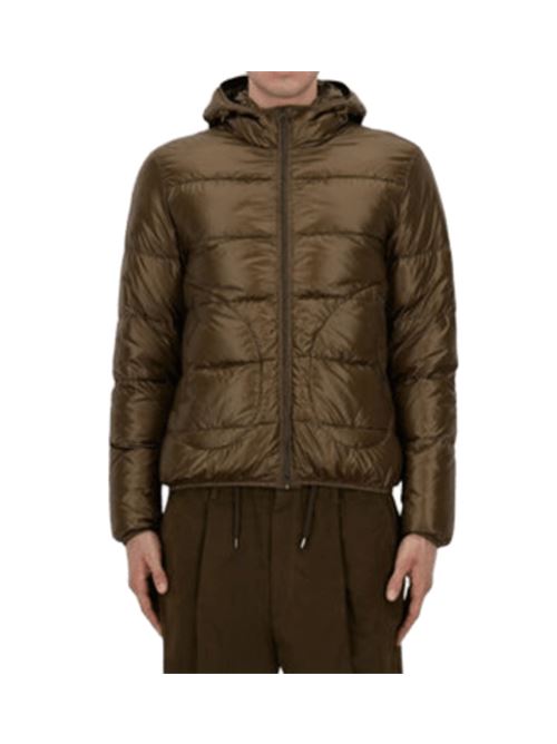 Giubbotto da uomo con cappuccio imbottito in piuma, colore verde militare HERNO | PI001248U120177745